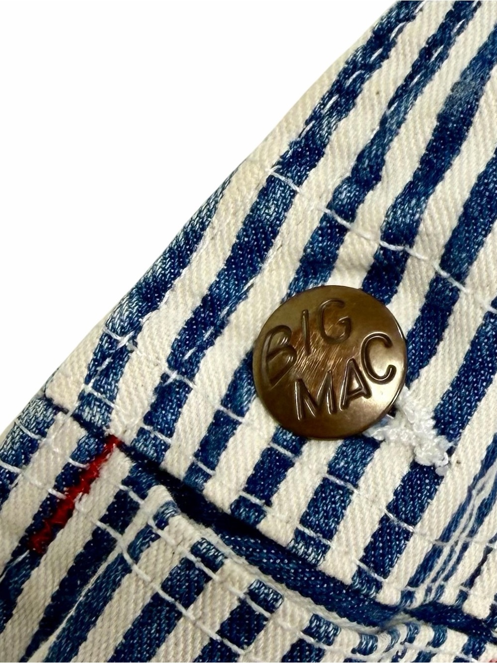 Big Mac 1970s Conductor’s Work Overalls In Very Good Vintage Condition BlueWhite - Picture 6 of 10